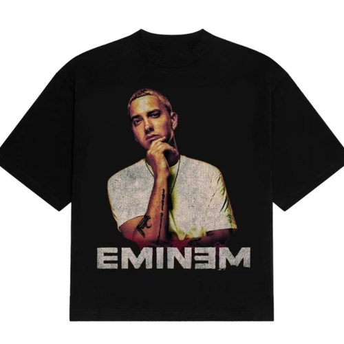 Eminem 埃米纳姆美式复古人像 T恤嘻哈说唱高街宽松短袖男女2026