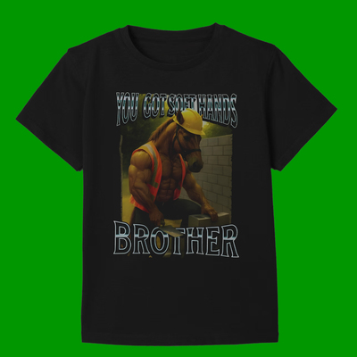 WORKER HORSE FUNNY T-SHIRT牛马工地打工趣味搞笑短袖T恤男2026