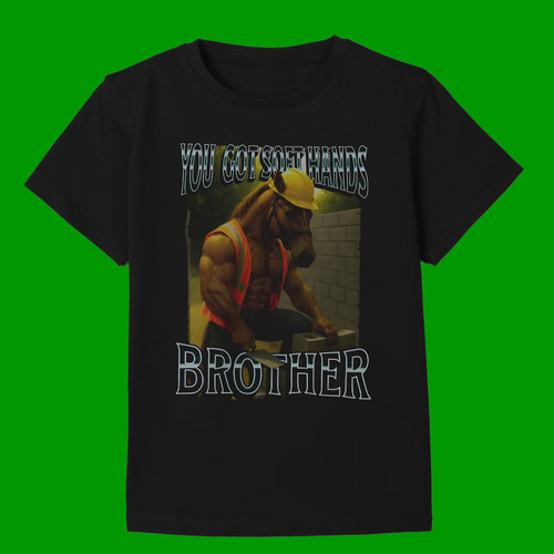 WORKER HORSE FUNNY T-SHIRT牛马工地打工趣味搞笑短袖T恤男2026