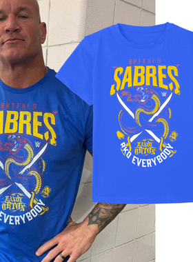MEN'S BLUE RANDY ORTON RKO EVERYBODY T-SHIRT兰迪奥尔顿短袖男