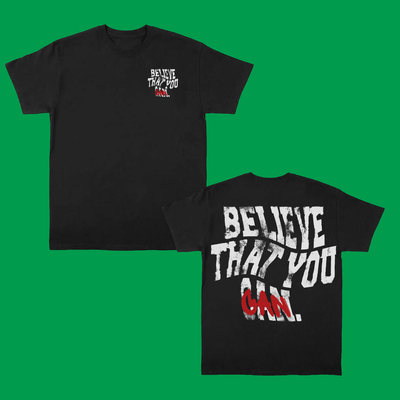 BELIEVE THAT YOU CAN T SHIRT美式潮牌字母休闲短袖T恤男2025年
