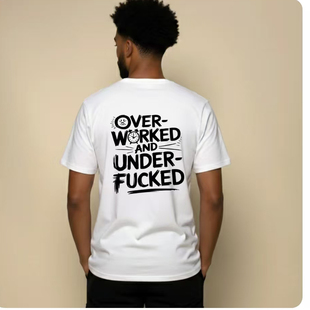 fuc under worked T恤男女潮 shirt字母趣味休闲短袖 funny over