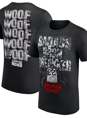MEN'S BLACK BRON BREAKKER  WWE X STRANGER THINGS T-SHIRT2026