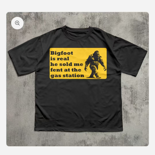 big T恤男2026新款 foot shirt趣味搞笑90年代大脚怪短袖 funny