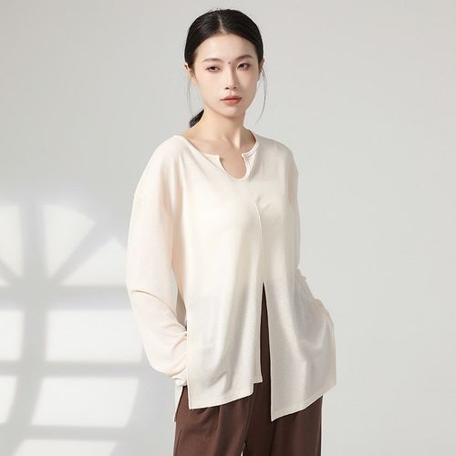 速发舞形罩训练服宽松运动体衫长袖春伽形体服上衣瑜夏老师上课