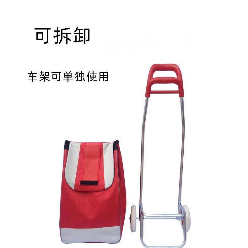 速发超市购物车广告LOGO老年人买菜小手拉车折叠拉杆车布袋小拖车