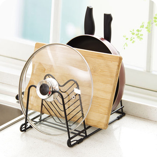 速发家用多功能锅盖架收厨房用品立式菜板置刀架 免打孔 纳架物架