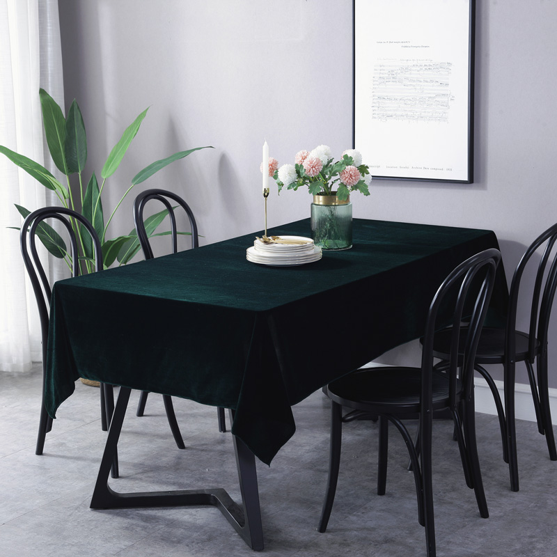 定制加厚金丝绒墨绿色会议桌布长方形摆摊绒布料毛绒印logo广告