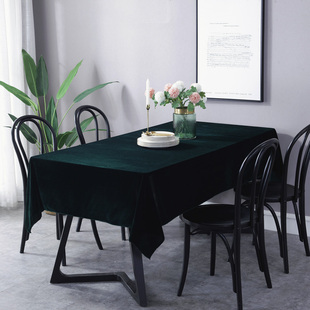 定制加厚金丝绒墨绿色会议桌布长方形摆摊绒布料毛绒印logo广告