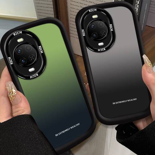 适用渐变黑绿适用华为nova15手机壳15pro防摔全包15Ultra泡芙硅胶