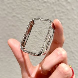 适用华为Fit4pro保护壳PC半包镂空镶钻iwatch fit4带钻手表壳透气