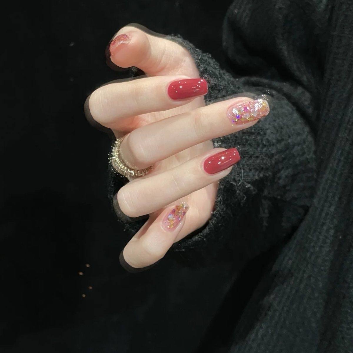 纯手工火龙果气质短款穿戴亮片高级美甲指甲显白新款可拆卸贴片,彩妆/香水/美妆工具,美甲工具,淘宝优惠券,粉丝福利购,淘宝优惠卷