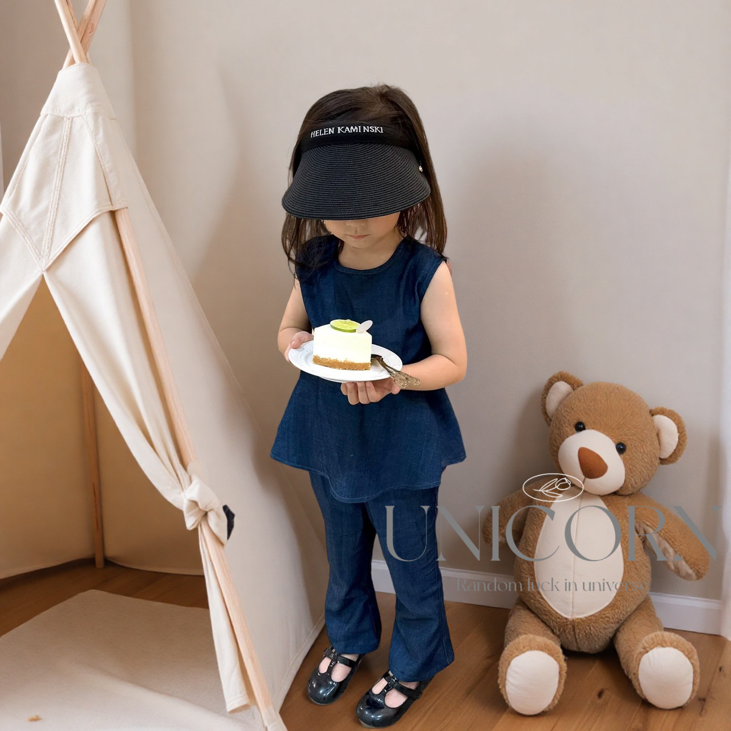 UNICORN女童夏季新款牛仔背心微喇裤清凉套装女宝洋气韩版两件套,童装/婴儿装/亲子装,套装,淘宝优惠券,粉丝福利购,淘宝优惠卷