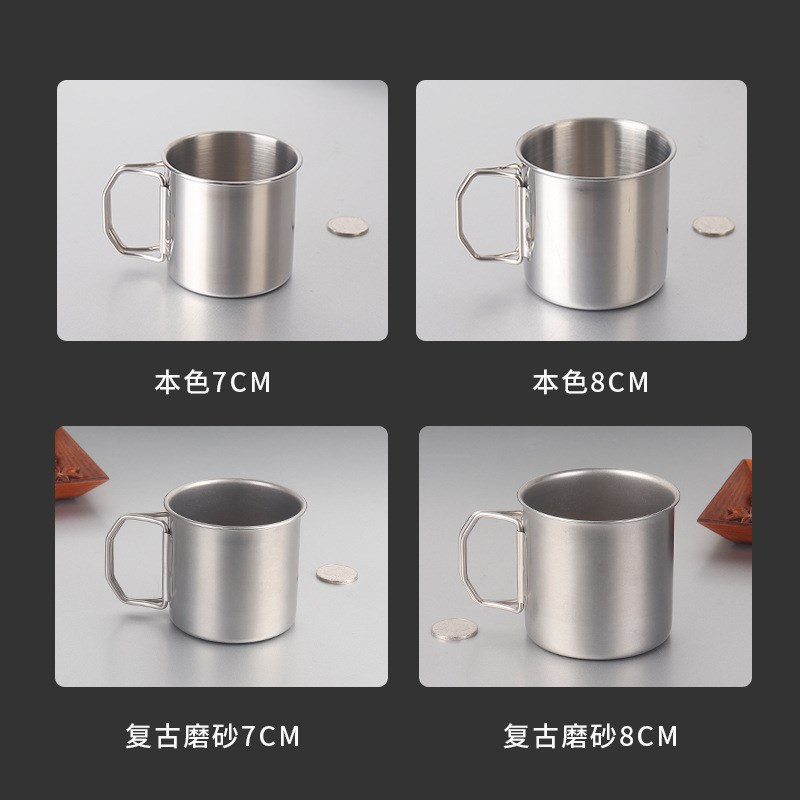 速发可批04不锈钢折叠水克随身户外露营野餐用杯子复杯马古杯做
