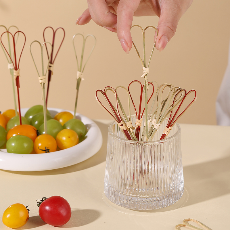 速发竹签一次性创水水果叉子家用果签剪刀签意果签三明葫冰糖治芦