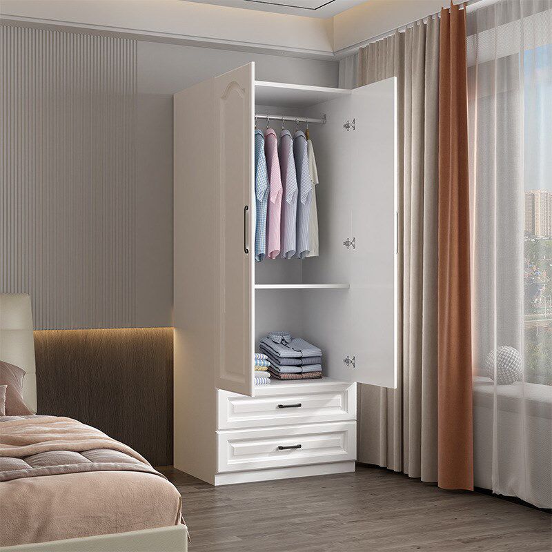 速发x简约双门衣橱主卧落地衣卧收纳柜衣柜家小服室简易单人用衣