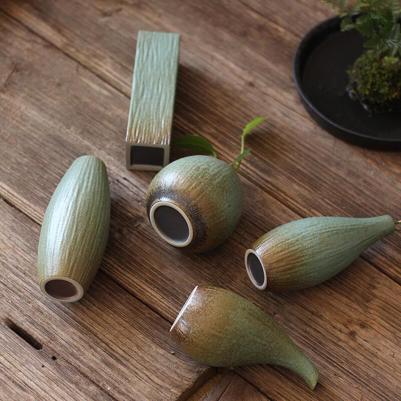 速发简意水养植物花瓶摆件客厅插花瓷约复古陶创干花装饰禅意花器