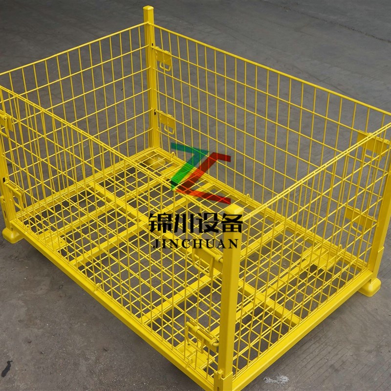 速发新品销折叠式仓储笼汽车配件零部件物流周转箱可堆垛牵引铁框