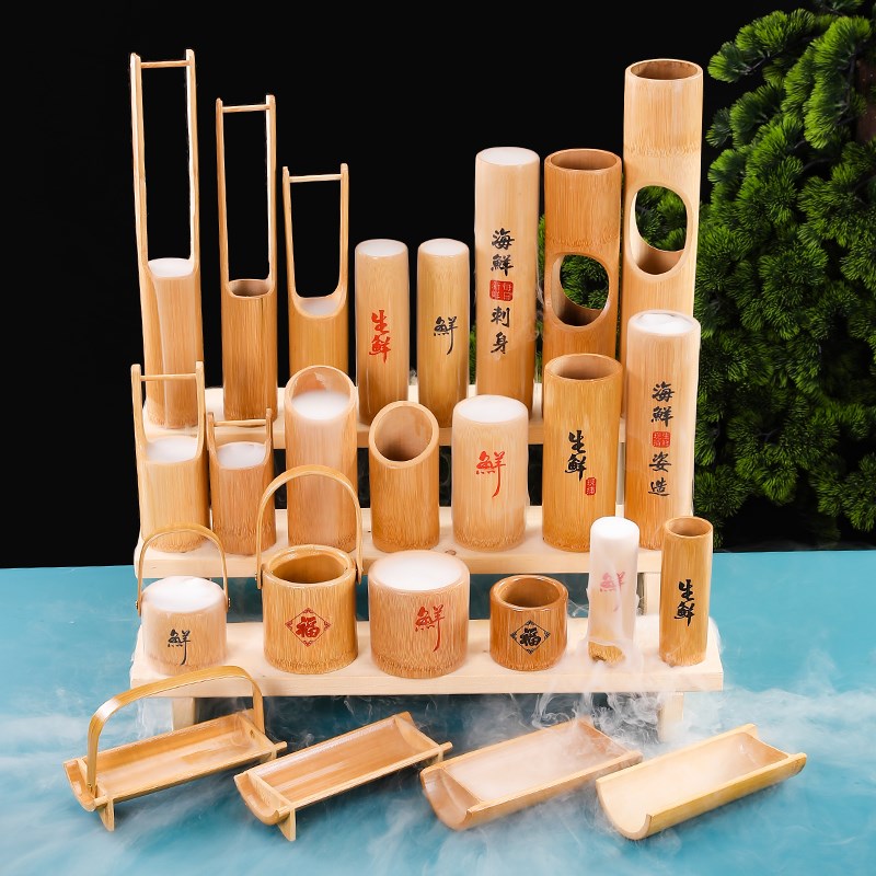 速发刺身造型模具造摆装饰品竹筒海鲜姿盘模具三文鱼干冰小摆件盘