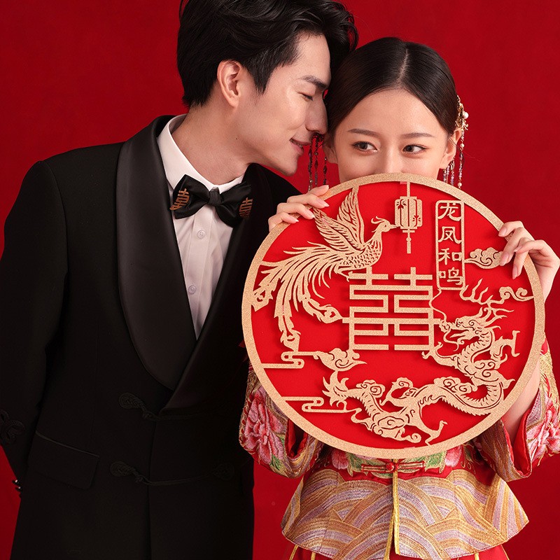 速发结婚喜字贴植绒布大门喜用婚房装饰大号窗花婚礼布置婚庆字品