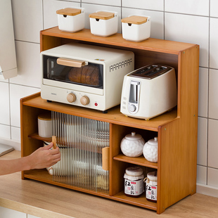 速发厨房置物架收料大碟调纳层架子微波炉台面用品碗全家用多层储