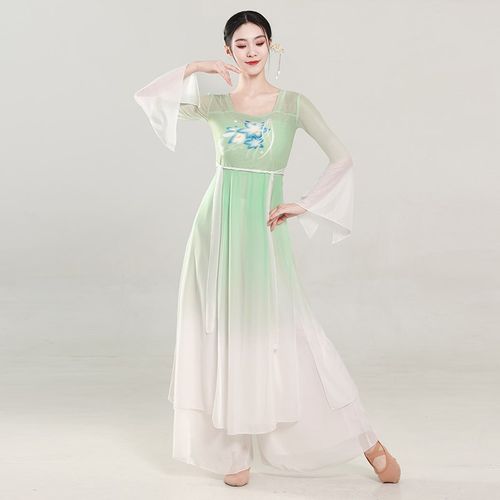 速发古典服蹈唐飘逸仙气古风纱衣练功服中国舞长款连衣裙汉舞舞蹈