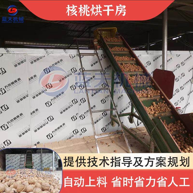 带皮核桃烘干设备 空气能山核桃去皮自动进料烘干房 鲜核桃烘干机