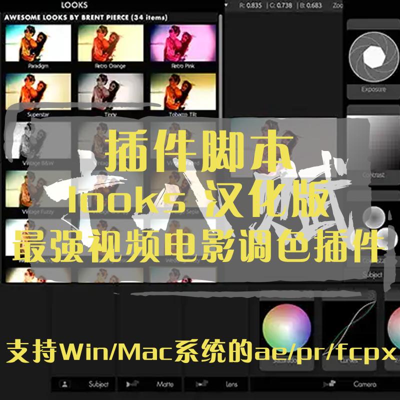 looks插件中文汉化版ae插件最强视频电影调色效果一键调色插件