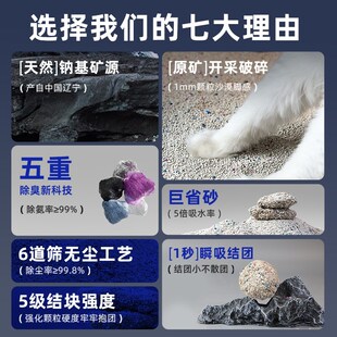华仙宠猫砂小白钻钠基矿砂天然除臭无尘强吸水混合膨润土原矿猫沙