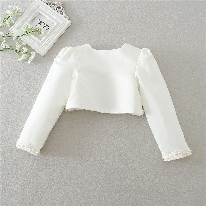 女童礼服披肩斗篷外套儿童花童婚纱礼服外套披风外搭开衫长袖外套