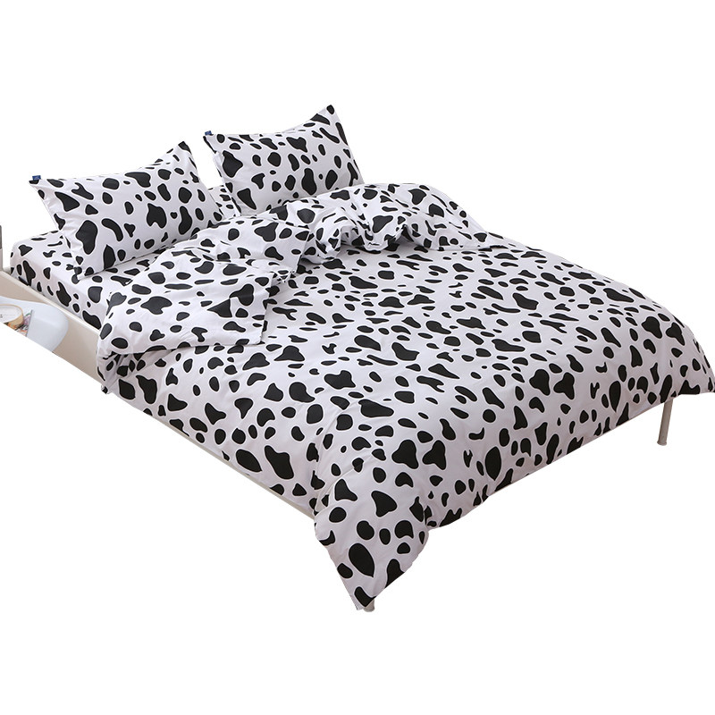 黑白斑点狗纯棉枕套一对包邮加厚斜纹棉布成人单人枕头套个性豹纹