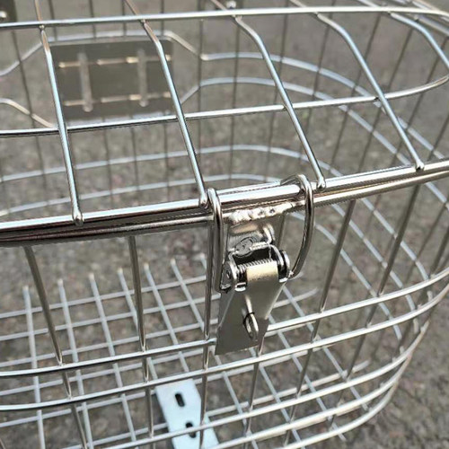 电动车自行车加大结实带盖带锁扣不锈钢新款车篮车篓车筐箩筐篓子