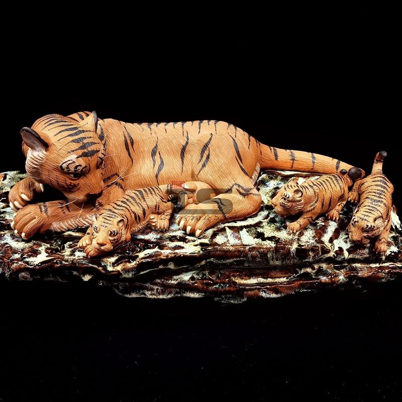 推荐2022虎年生肖福满门陶瓷石湾公仔家居客厅玄关办公室手工摆件