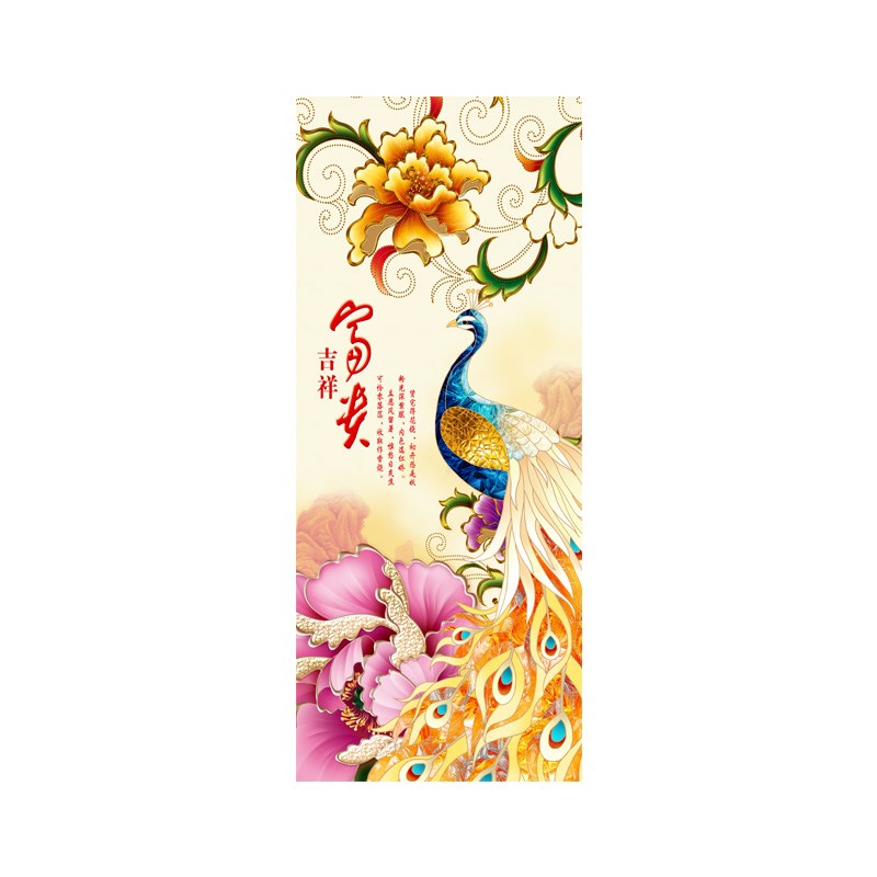 电梯贴画电梯门装饰门贴入户门自粘贴中式风景欧式电梯间防水贴纸图片