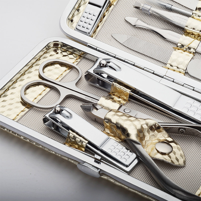 土豪金修剪指甲刀套装家用不锈钢指甲钳炎甲沟专用修脚刀美甲工具