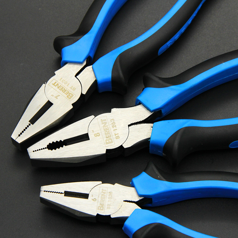 百锐 钢丝钳8寸老虎钳虎口钳子6寸斜嘴钳工业级省力多功能尖嘴钳