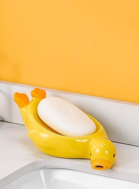 新品口水鸭香间皂收盒摆件浴室不水水洗皂沥子碟流纳积手台卫生装