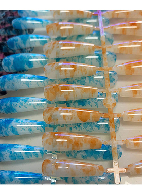 5set/120pcs Long Ballet Coffin Fake Nails Color Press On Nai