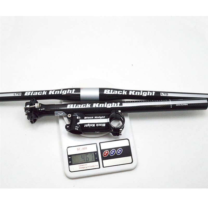 黑骑士山地自行车碳纤维车把三件套直把燕把坐管座杆把立立管超轻