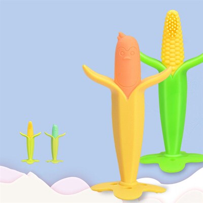 极速Baby Teethers Banana Corn Penguin Shape Baby Teething Pa