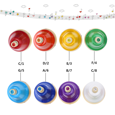 极速8 Notes Colorful Hand Bell Set Musical Instrument Musica
