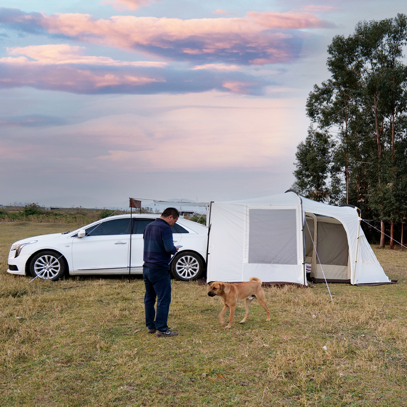 新品汽车尾帐篷网纱防蚊虫户外自驾游侧边露营防雨遮阳大天幕suv