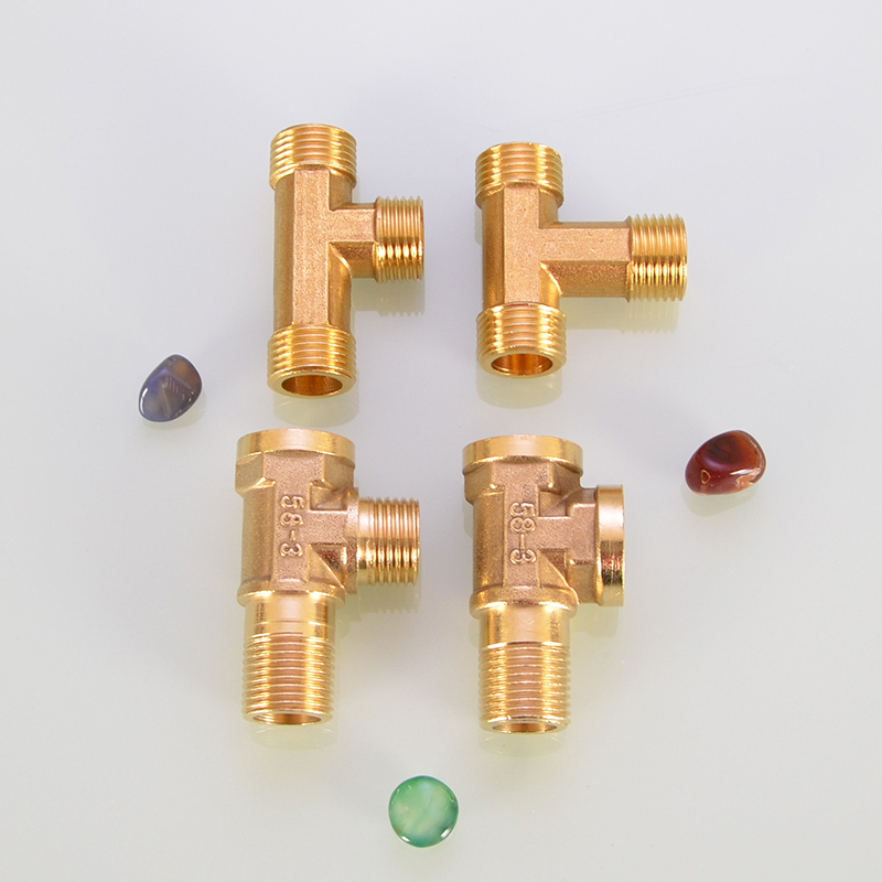 4分内外牙三外丝加长三通全铜DN15内外螺纹延长铜三通接头配件