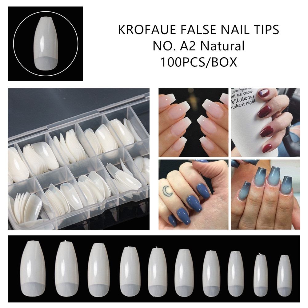 1 Box 100pcs Fake Nails Transparent False French Nail Tips
