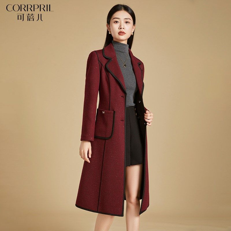 好货两面穿毛呢外套女2025新款秋冬高端贵夫人杭州意法风衣中长款