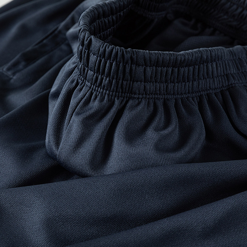 美式藏青色重磅简约直筒短裤夏季纯色宽松透气松紧腰男女五分裤
