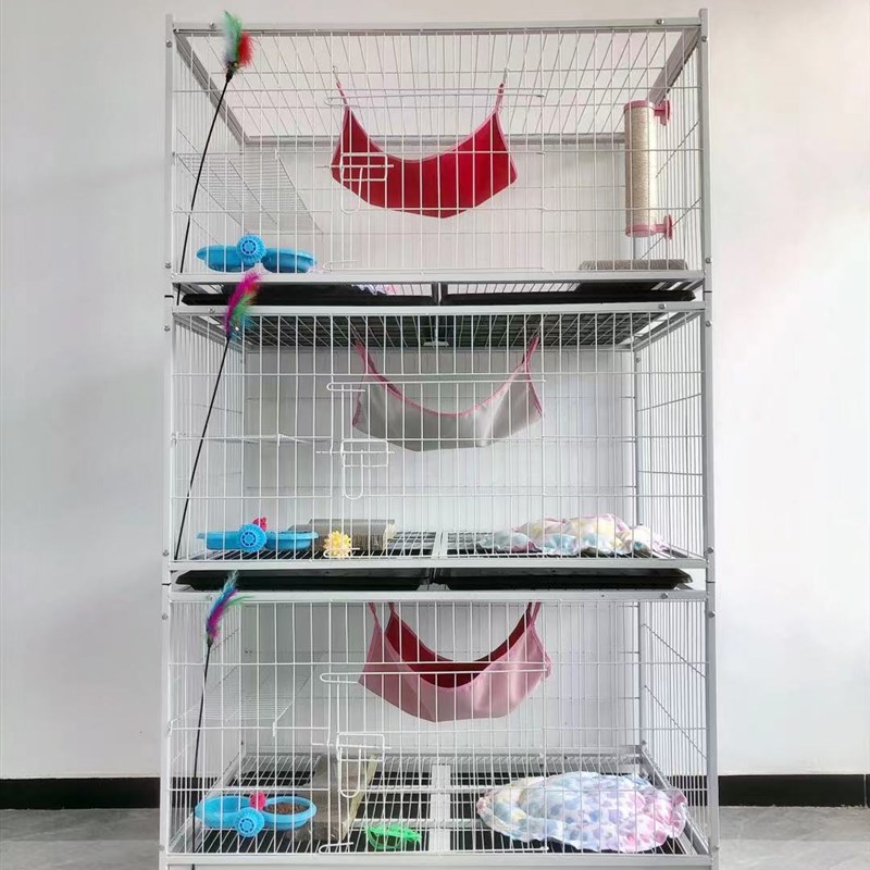 特价加粗三层繁殖猫笼中小型寄养松鼠宠物笼方管超大笼子猫舍猫笼