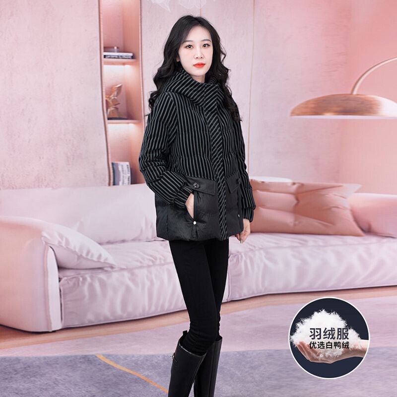 好货九江短款海宁皮羽绒服女款2025新款冬爆款小个子高端派克外套