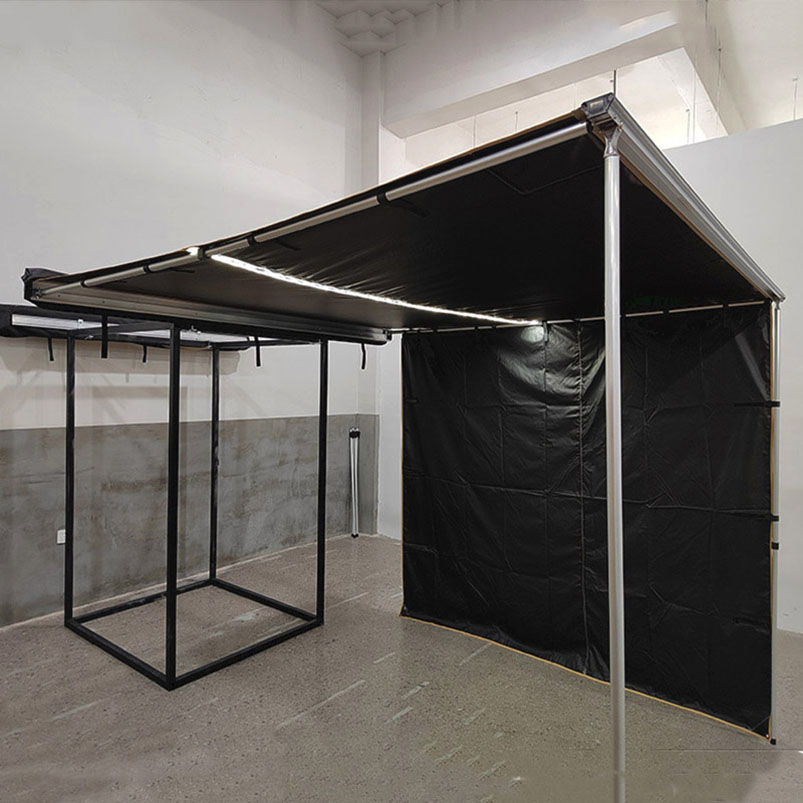 新品帐篷户外折叠可携式黑胶专业车边侧帐露营防晒1.6*2Y.5米装备