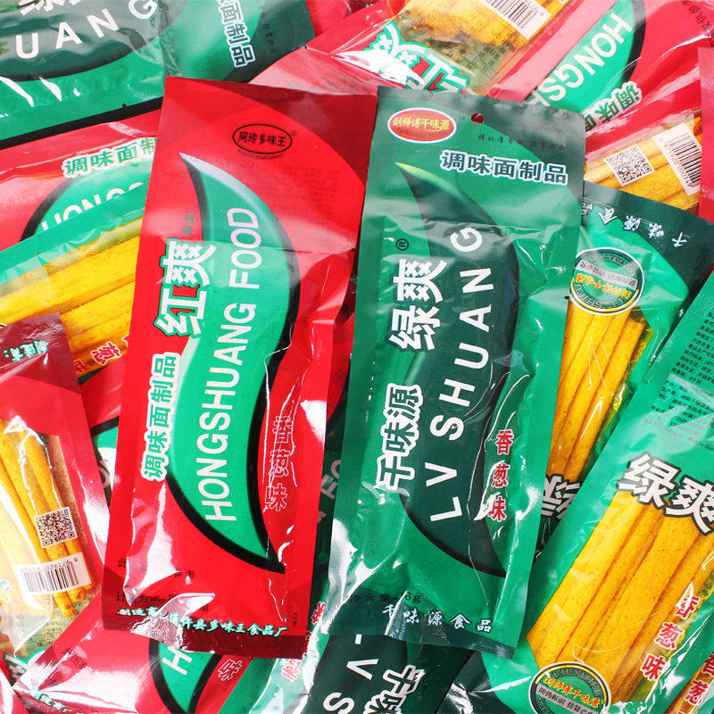 千味源绿爽辣条香葱味红爽手撕香辣片辣棒8090后儿时怀旧童年零食
